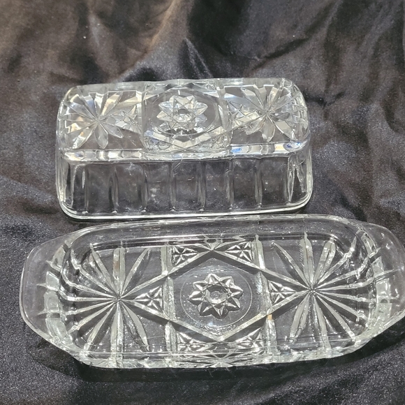 Vintage Anchor Hocking Star of David Butter Dish With Lid~Perfect Condition - Picture 3 of 6